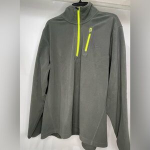 Eddie Bauer Charcoal and Lime radiator fleece 1/4 inch zip up size xl